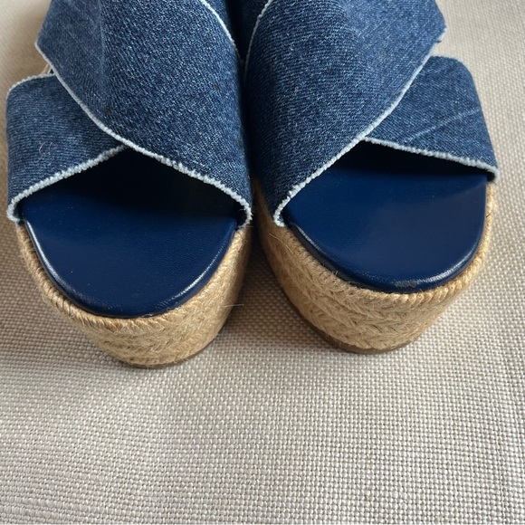 Miu Miu Sandals Espadrille Flatform Blue Denim US 9 39 - Picture 9 of 9